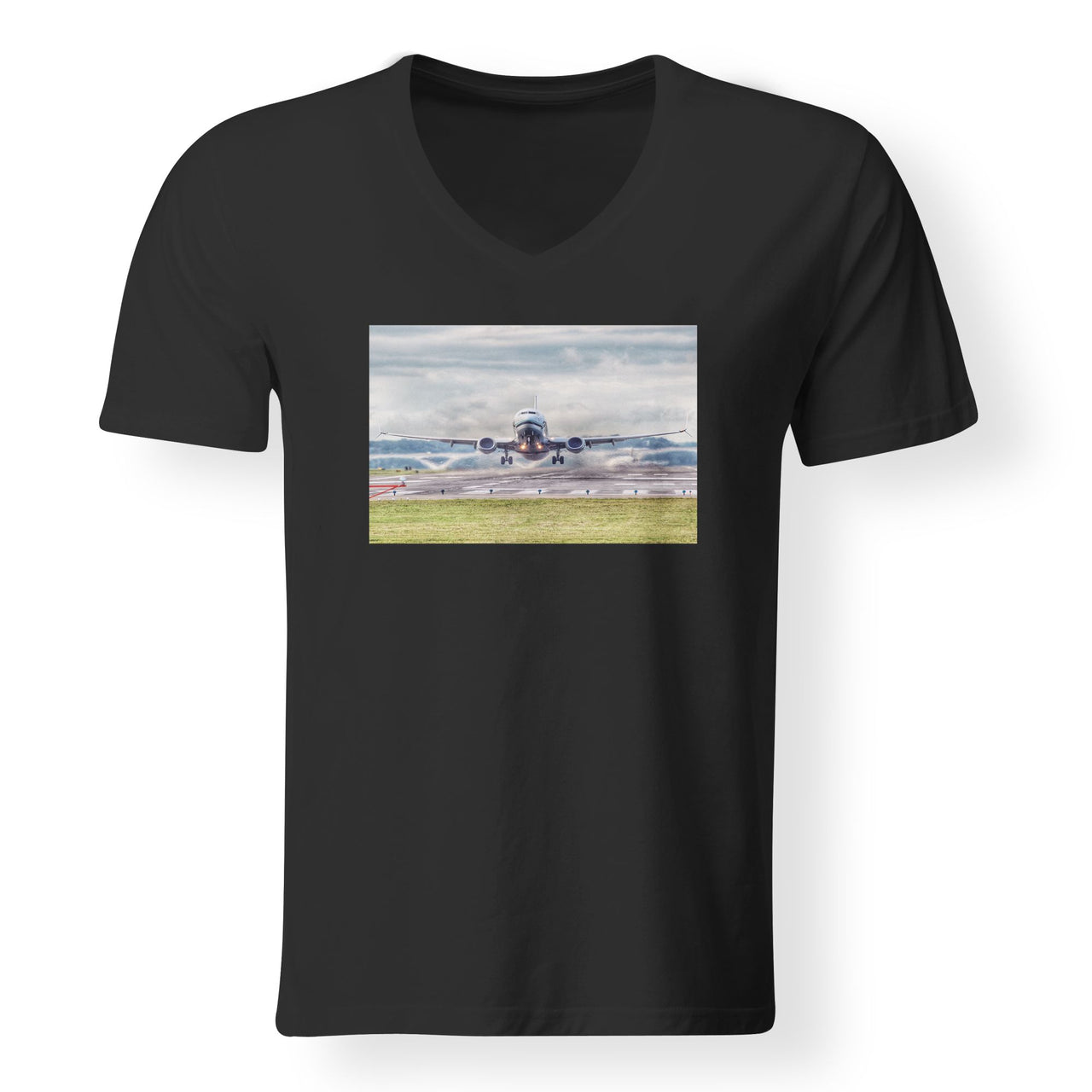 Departing Boeing 737 Designed V-Neck T-Shirts