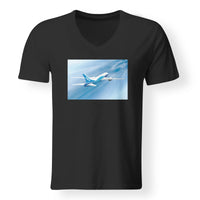 Thumbnail for Beautiful Painting of Boeing 787 Dreamliner Designed V-Neck T-Shirts