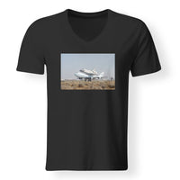 Thumbnail for Boeing 747 Carrying Nasa's Space Shuttle Designed V-Neck T-Shirts