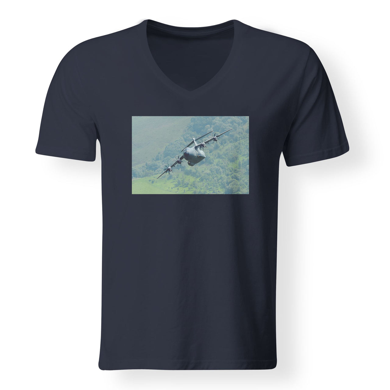 Cruising Airbus A400M Designed V-Neck T-Shirts
