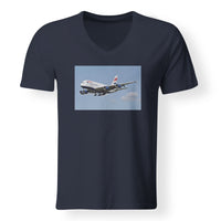 Thumbnail for Landing British Airways A380 Designed V-Neck T-Shirts