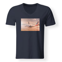 Thumbnail for American Airlines Boeing 767 Designed V-Neck T-Shirts