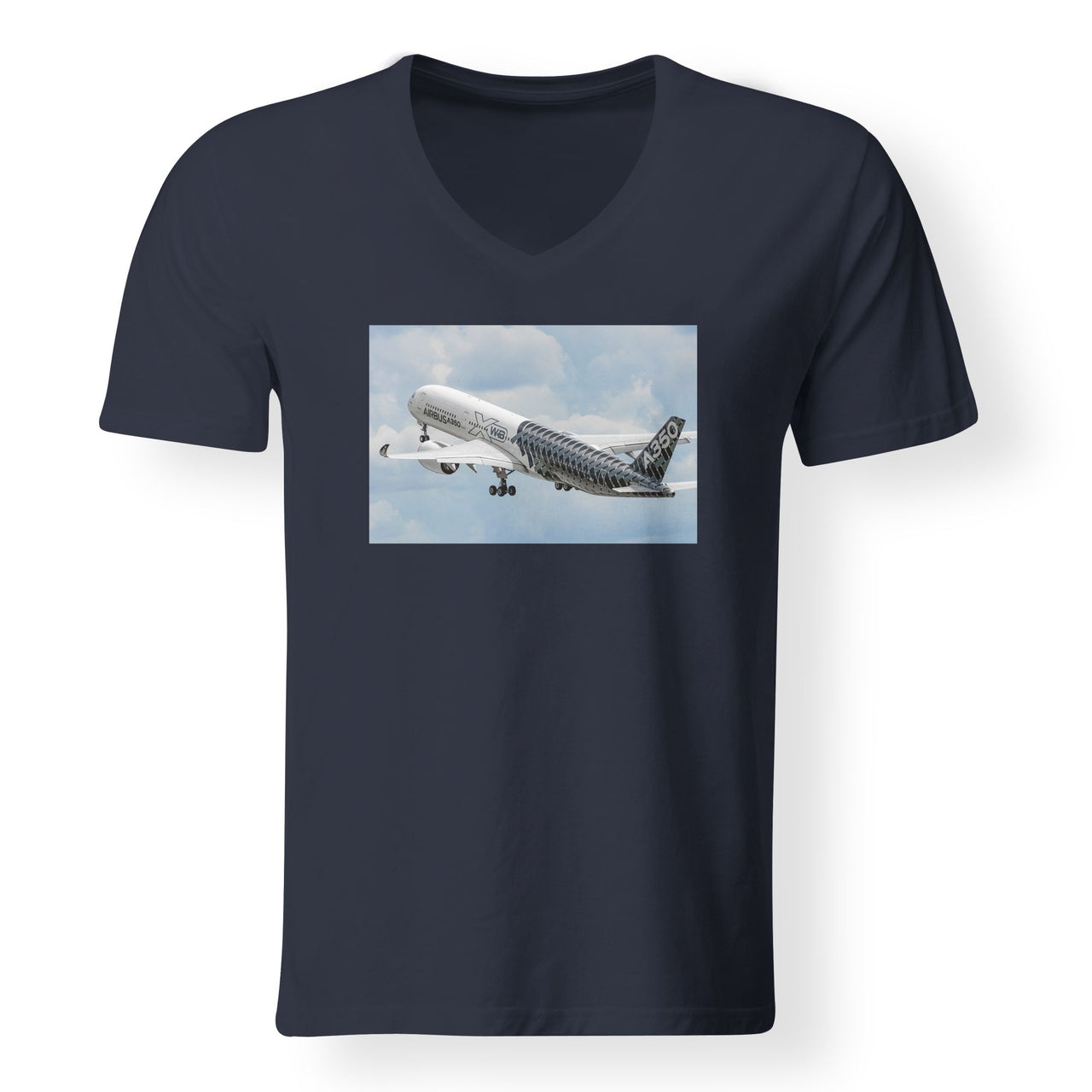 Departing Airbus A350 (Original Livery) Designed V-Neck T-Shirts