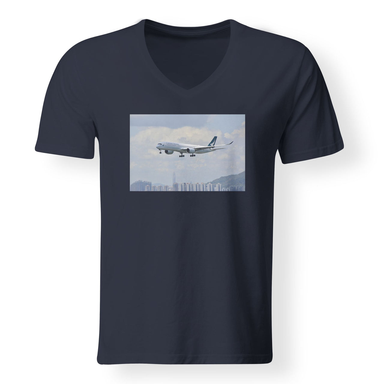 Cathay Pacific Airbus A350 Designed V-Neck T-Shirts