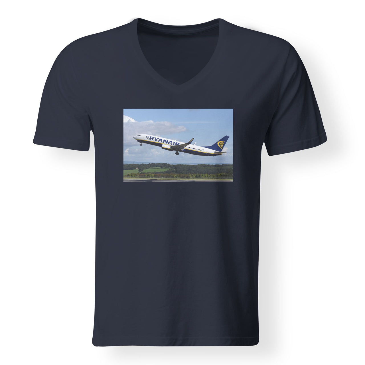 Departing Ryanair's Boeing 737 Designed V-Neck T-Shirts