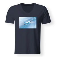 Thumbnail for Beautiful Painting of Boeing 787 Dreamliner Designed V-Neck T-Shirts