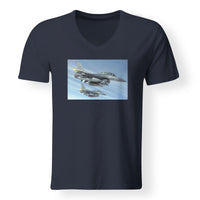 Thumbnail for Two Fighter Jets  Designed V-Neck T-Shirts