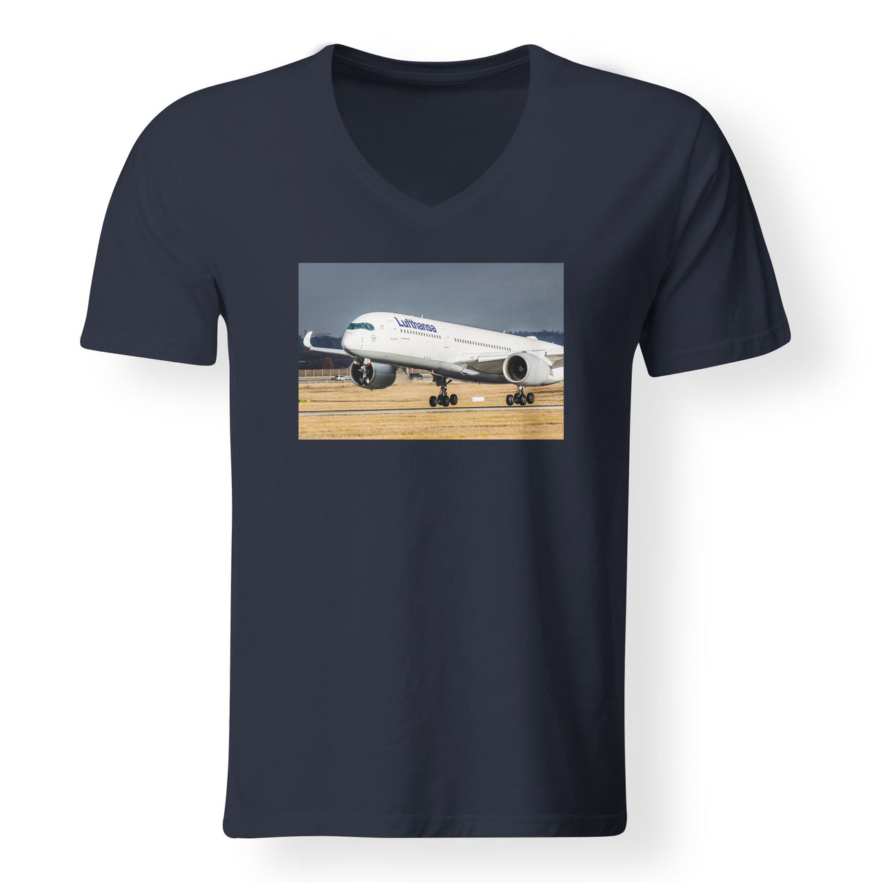 Lutfhansa A350 Designed V-Neck T-Shirts