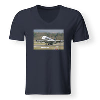Thumbnail for Departing Singapore Airlines A380 Designed V-Neck T-Shirts