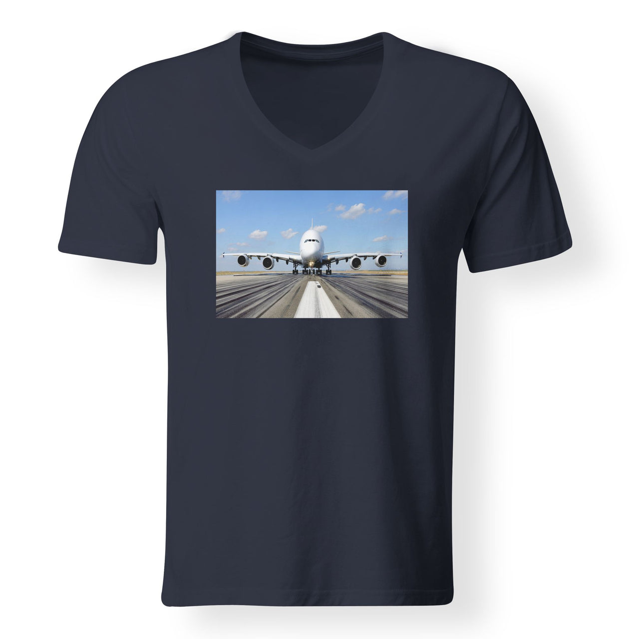 Mighty Airbus A380 Designed V-Neck T-Shirts