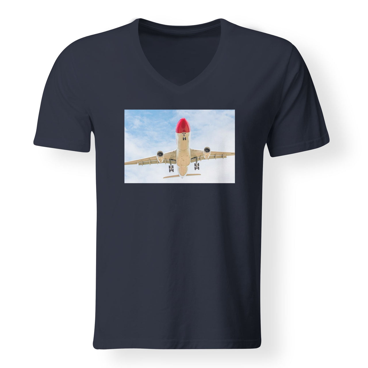 Beautiful Airbus A330 on Approach Designed V-Neck T-Shirts