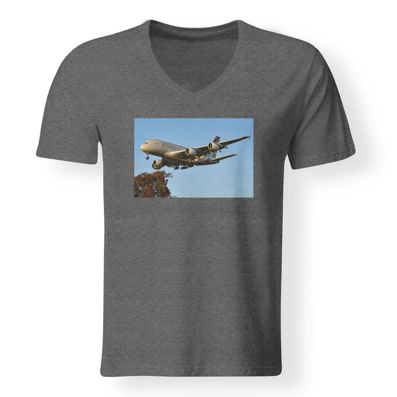 Etihad Airways A380 Designed V-Neck T-Shirts
