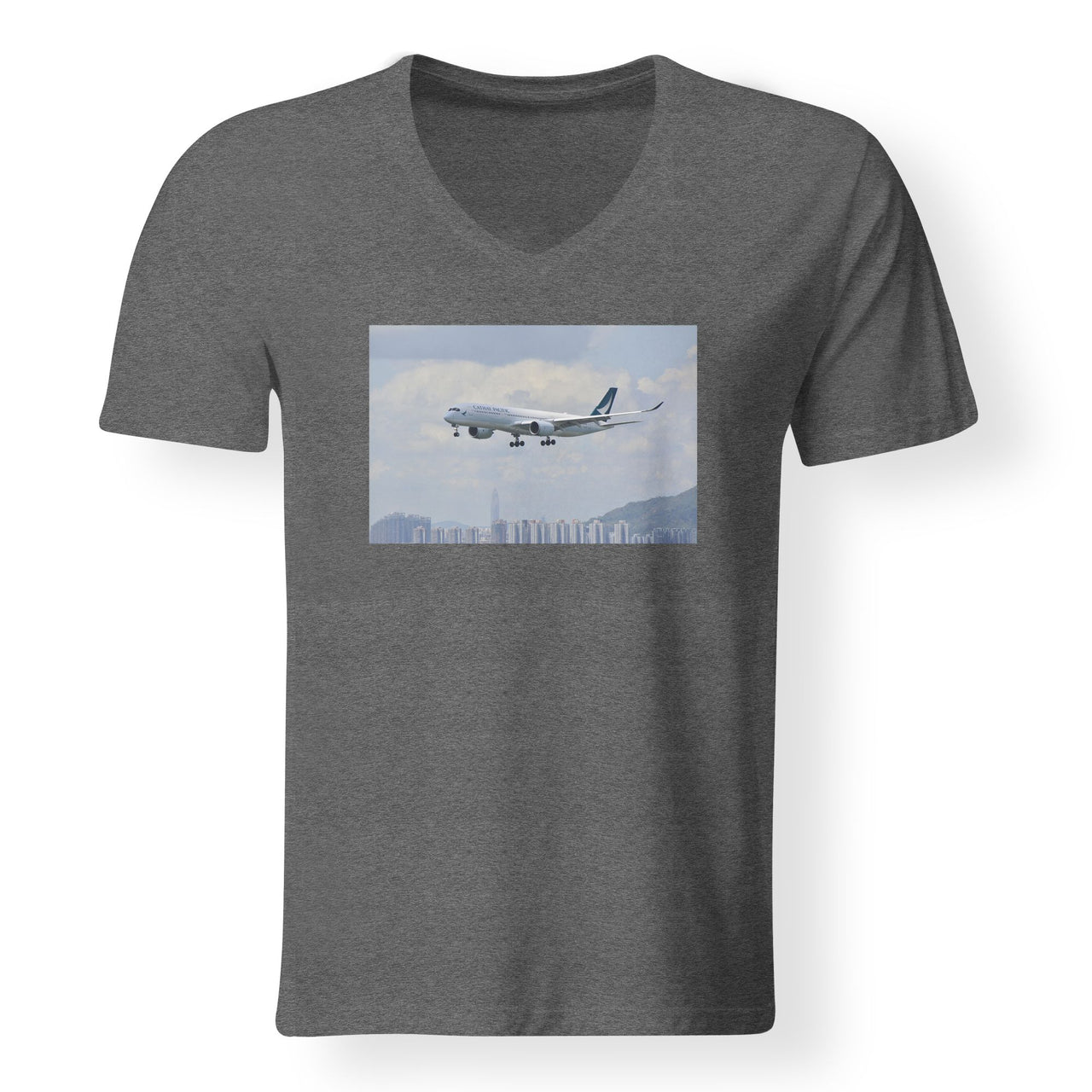 Cathay Pacific Airbus A350 Designed V-Neck T-Shirts