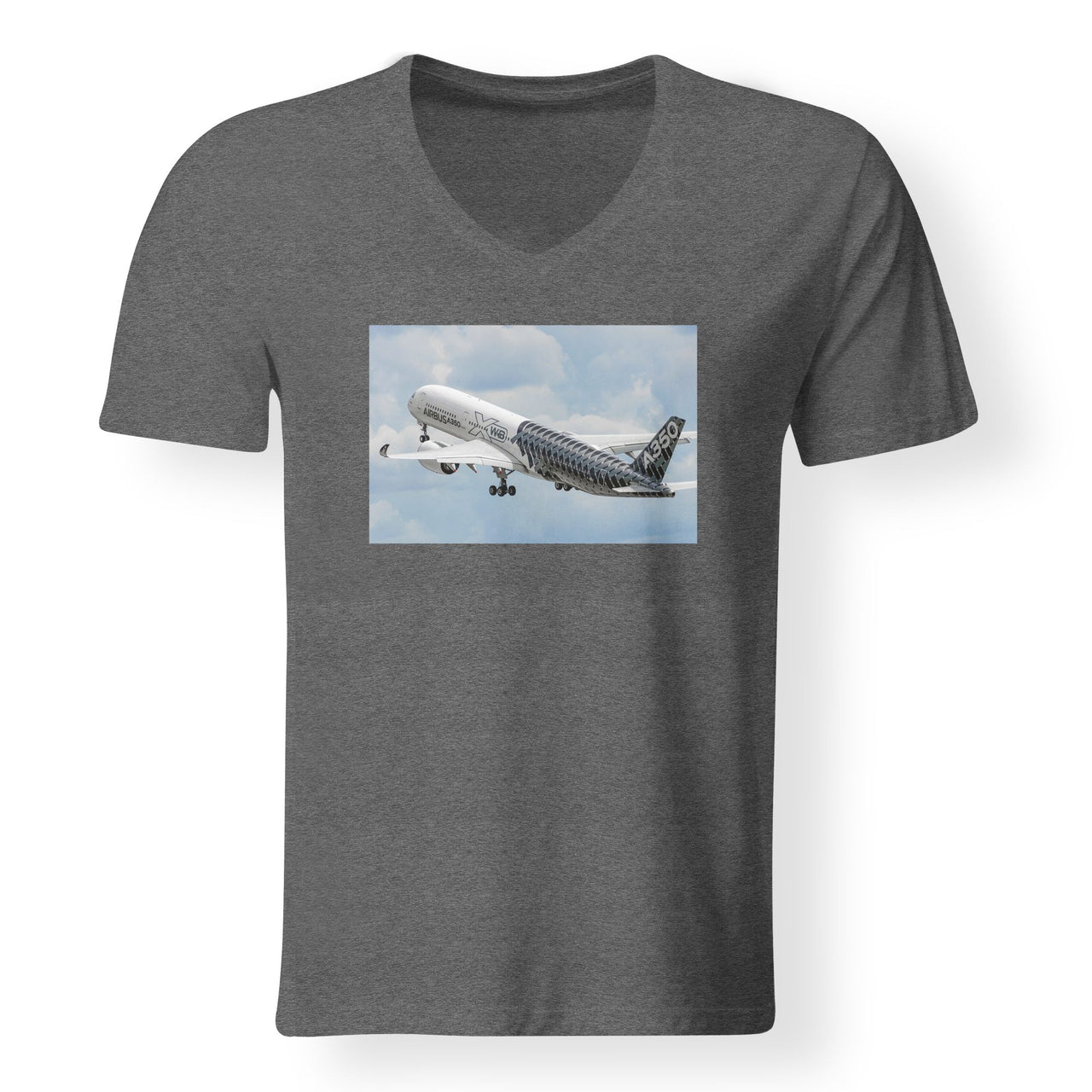 Departing Airbus A350 (Original Livery) Designed V-Neck T-Shirts