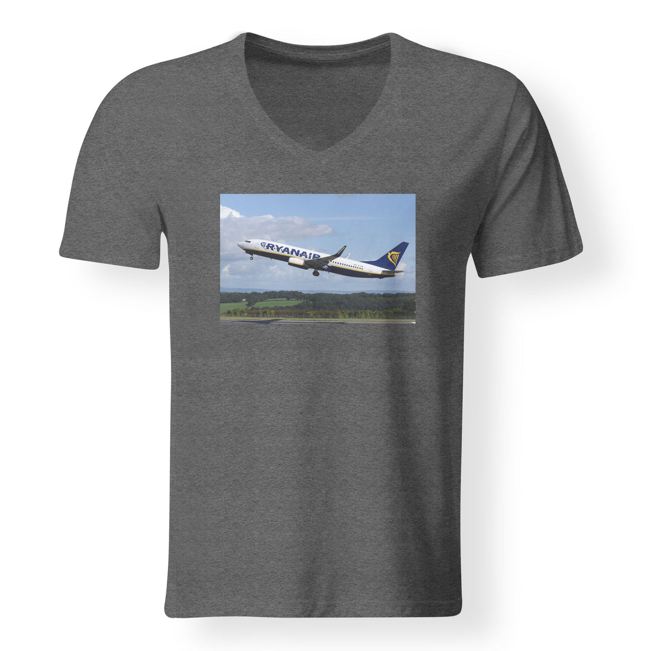 Departing Ryanair's Boeing 737 Designed V-Neck T-Shirts