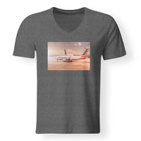 Thumbnail for American Airlines Boeing 767 Designed V-Neck T-Shirts