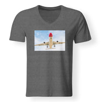 Thumbnail for Beautiful Airbus A330 on Approach Designed V-Neck T-Shirts