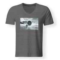 Thumbnail for Super Cool Airliner Jet Engine Designed V-Neck T-Shirts