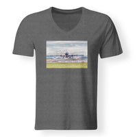 Thumbnail for Departing Boeing 737 Designed V-Neck T-Shirts