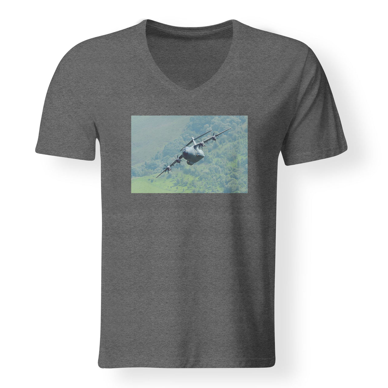 Cruising Airbus A400M Designed V-Neck T-Shirts