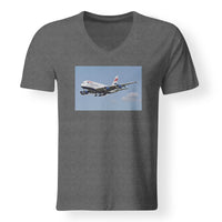 Thumbnail for Landing British Airways A380 Designed V-Neck T-Shirts