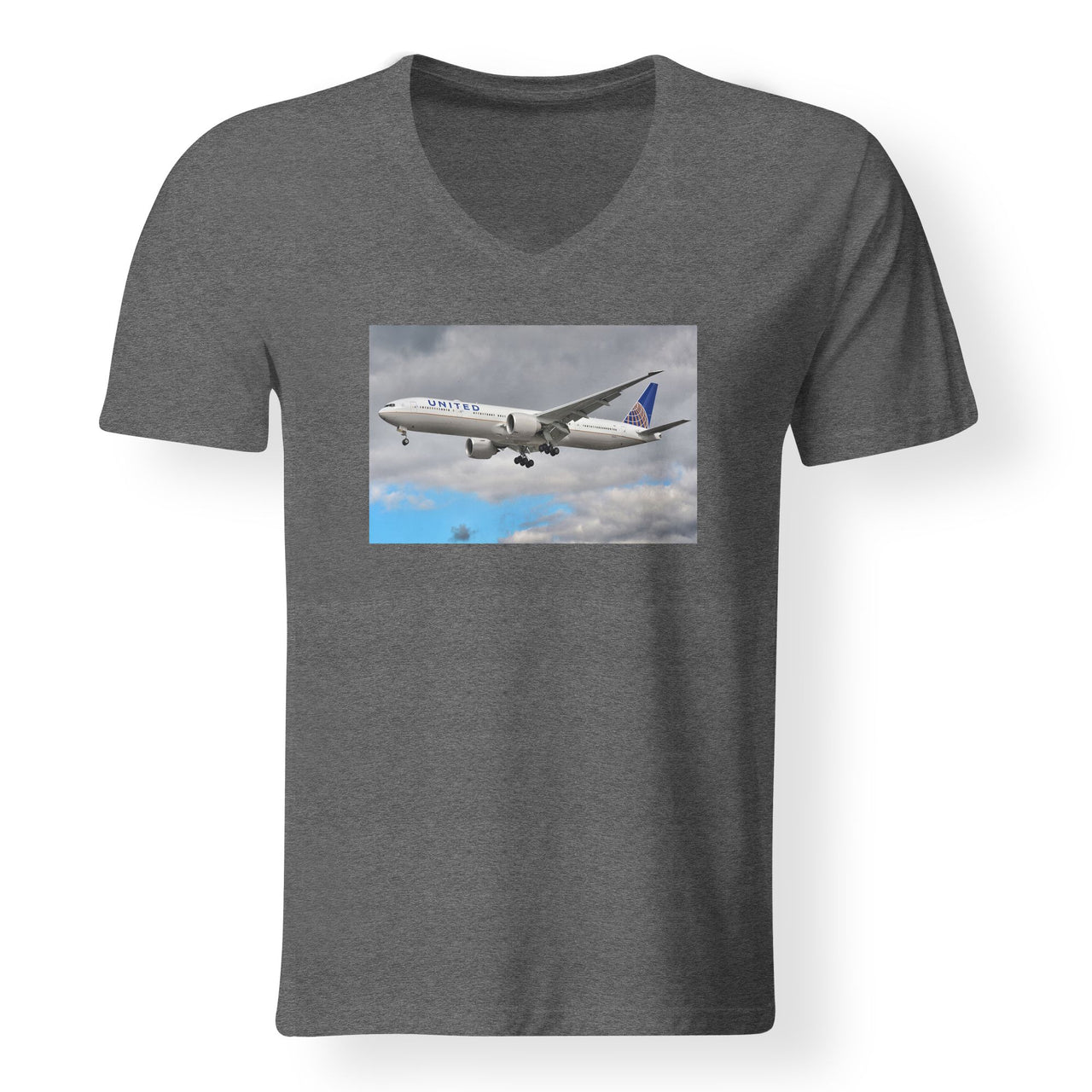 United Airways Boeing 777 Designed V-Neck T-Shirts