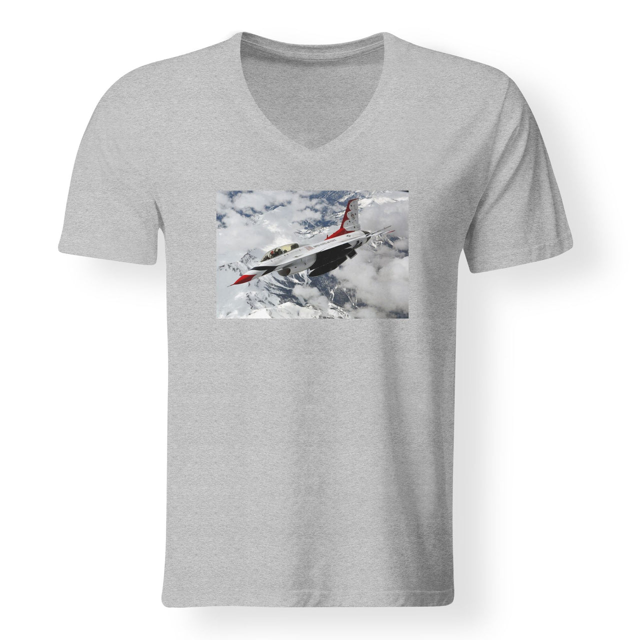 US Air Force Show Fighting Falcon F16 Designed V-Neck T-Shirts