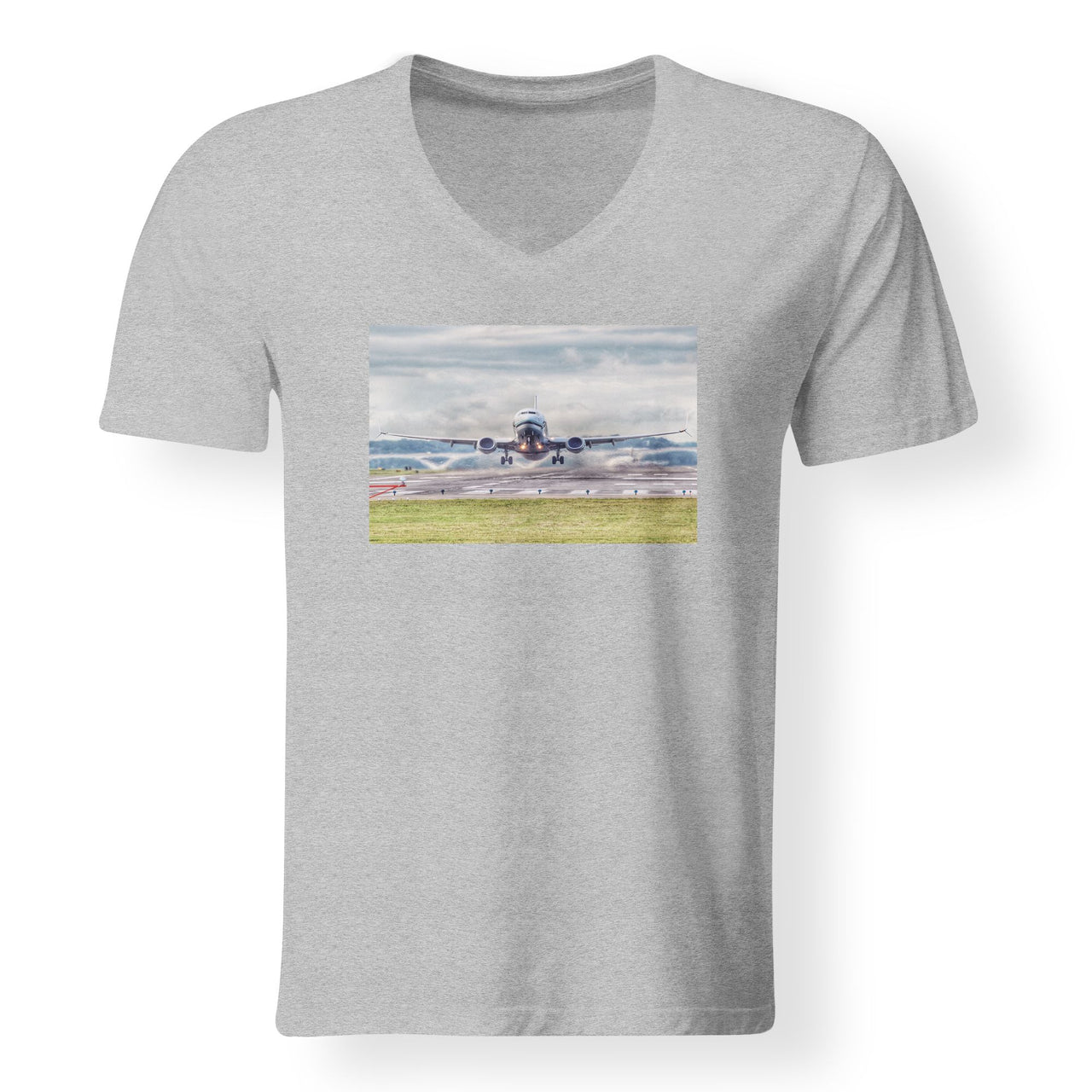 Departing Boeing 737 Designed V-Neck T-Shirts