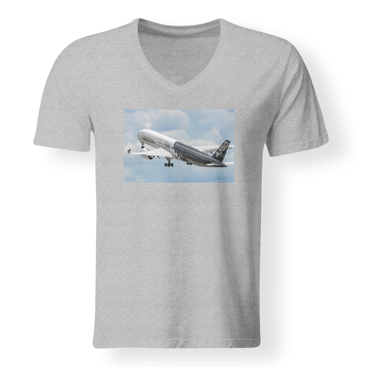 Departing Airbus A350 (Original Livery) Designed V-Neck T-Shirts