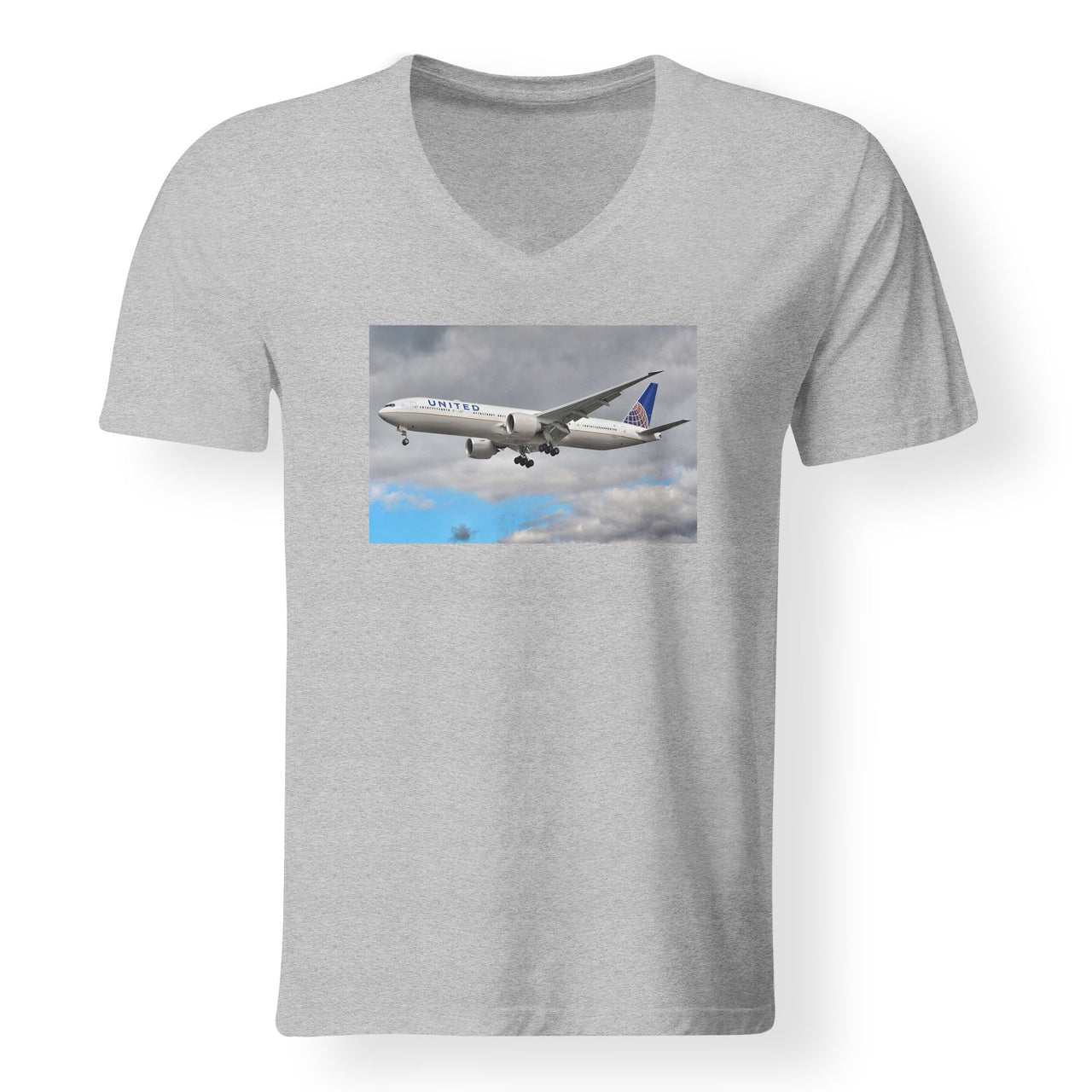 United Airways Boeing 777 Designed V-Neck T-Shirts