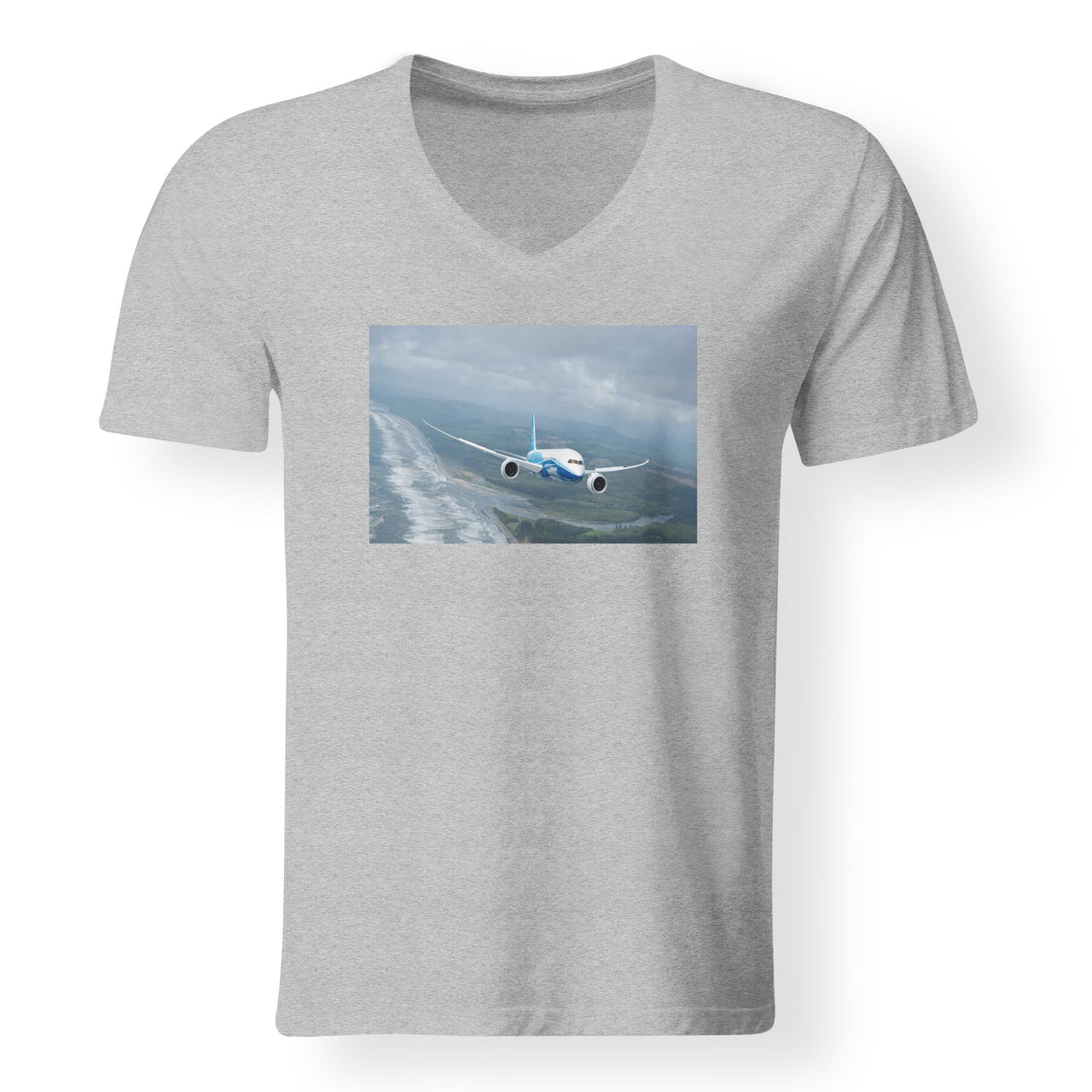 Cruising Boeing 787 Designed V-Neck T-Shirts