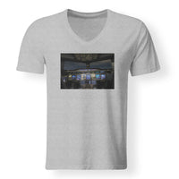 Thumbnail for Airbus A380 Cockpit Designed V-Neck T-Shirts