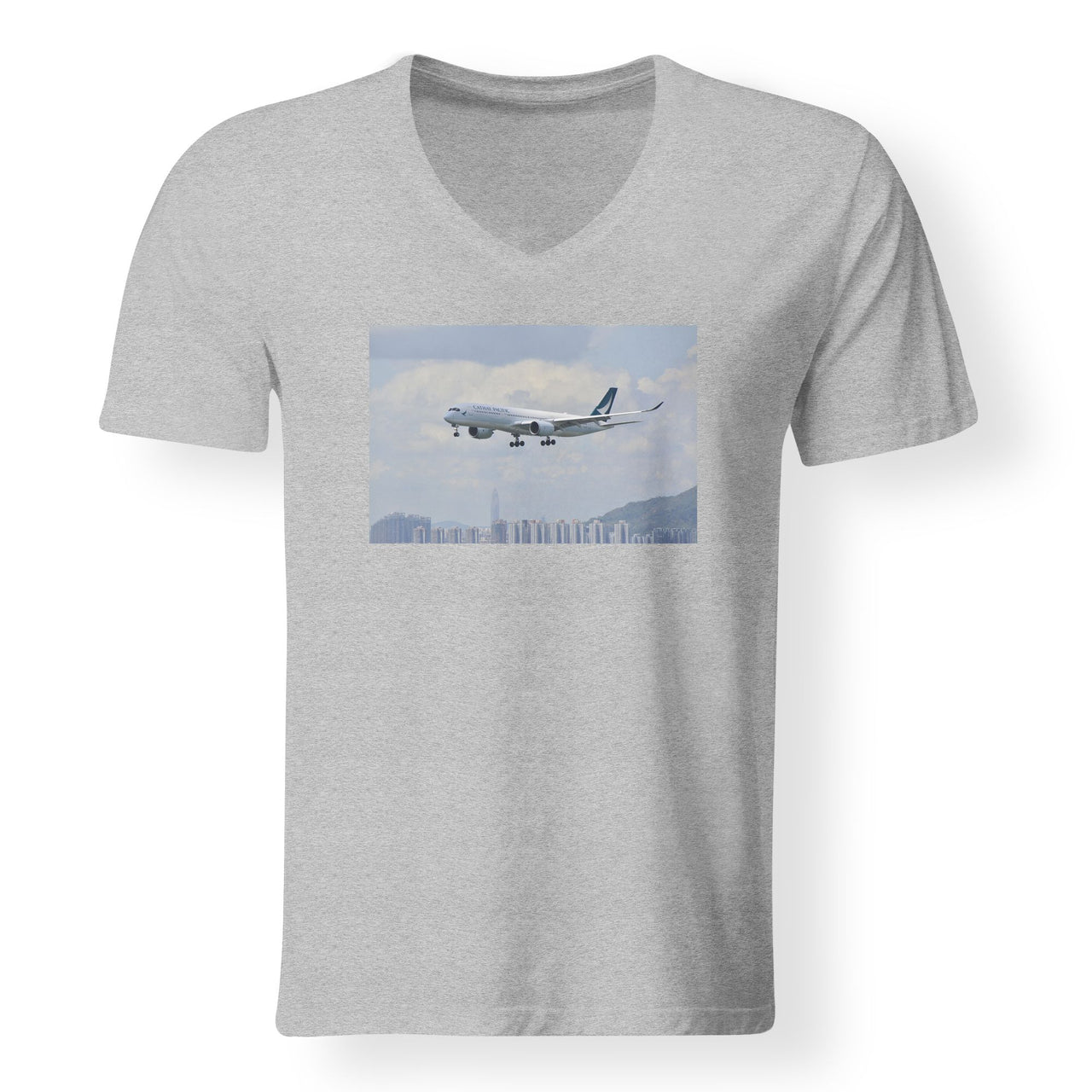 Cathay Pacific Airbus A350 Designed V-Neck T-Shirts