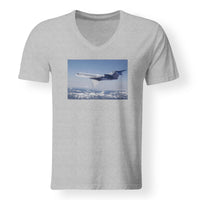 Thumbnail for Cruising Gulfstream Jet Designed V-Neck T-Shirts