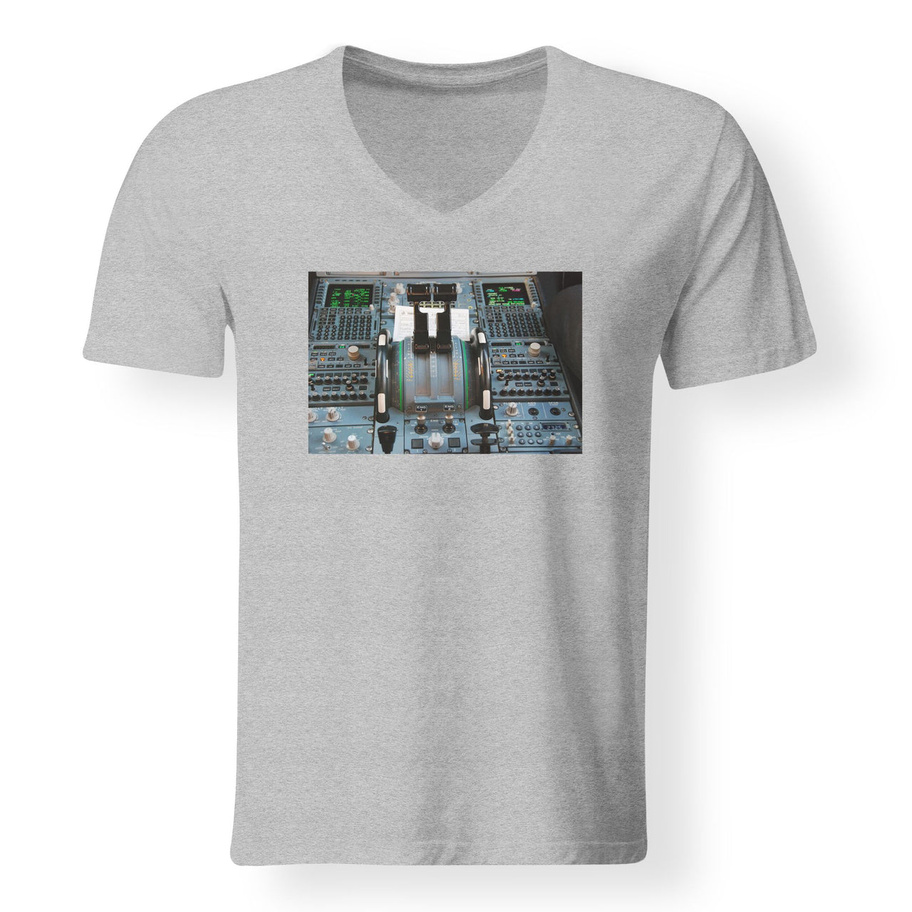 Airbus A320 Cockpit Designed V-Neck T-Shirts