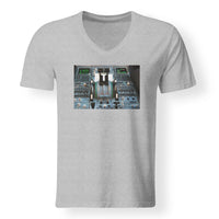 Thumbnail for Airbus A320 Cockpit Designed V-Neck T-Shirts