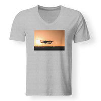 Thumbnail for Amazing Drone in Sunset Designed V-Neck T-Shirts