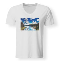 Thumbnail for Amazing Scenary & Sea Planes Designed V-Neck T-Shirts