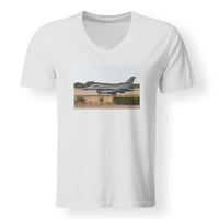 Thumbnail for Fighting Falcon F16 From Side Designed V-Neck T-Shirts