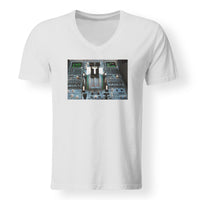 Thumbnail for Airbus A320 Cockpit Designed V-Neck T-Shirts