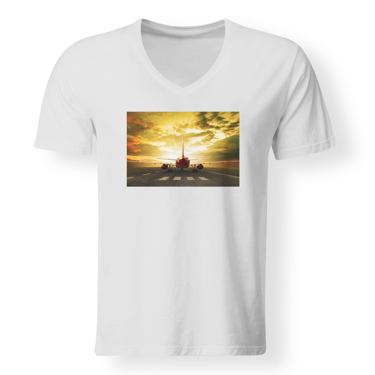 Ready for Departure Passanger Jet Designed V-Neck T-Shirts