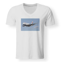 Thumbnail for Landing British Airways A380 Designed V-Neck T-Shirts