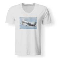 Thumbnail for Departing Airbus A350 (Original Livery) Designed V-Neck T-Shirts