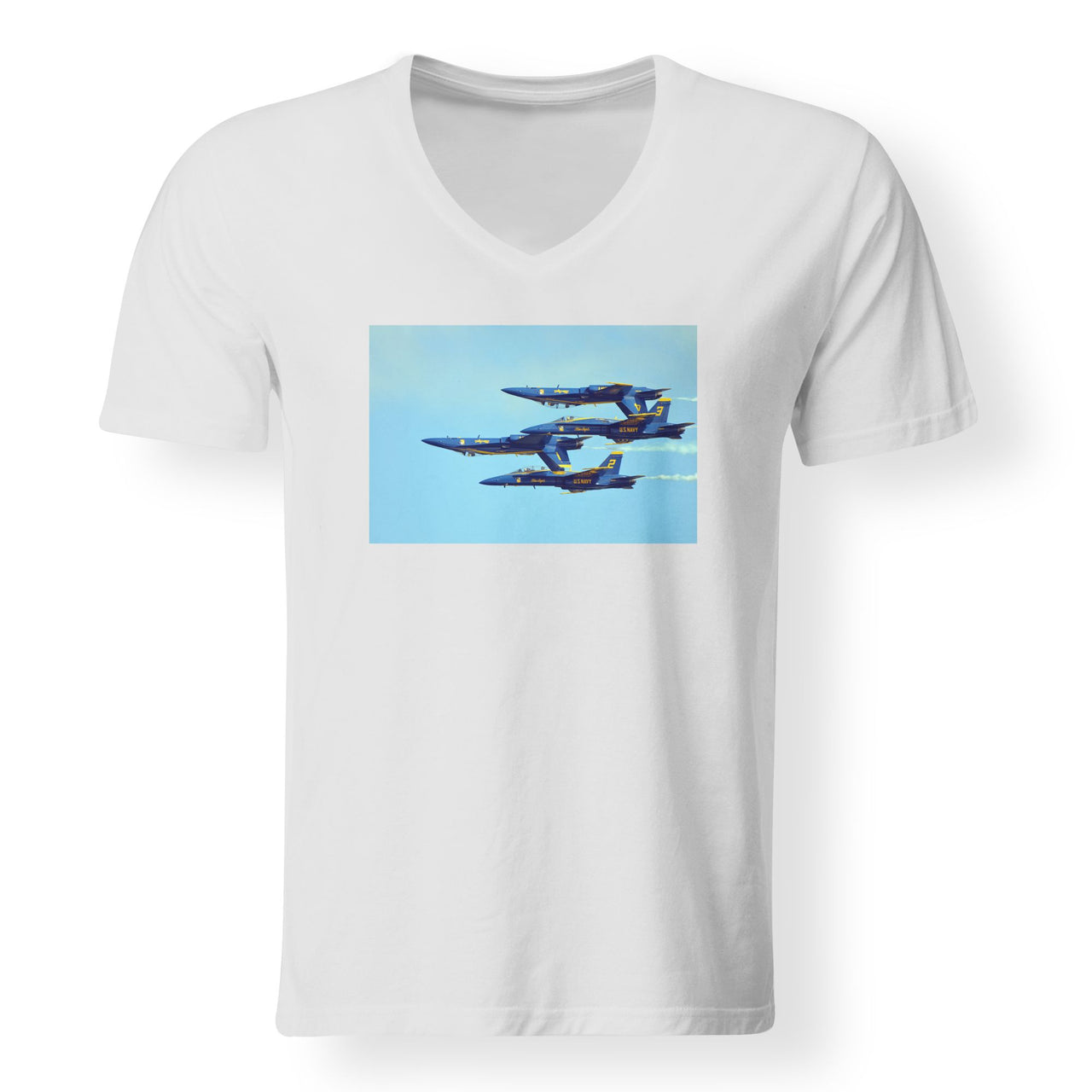 US Navy Blue Angels Designed V-Neck T-Shirts