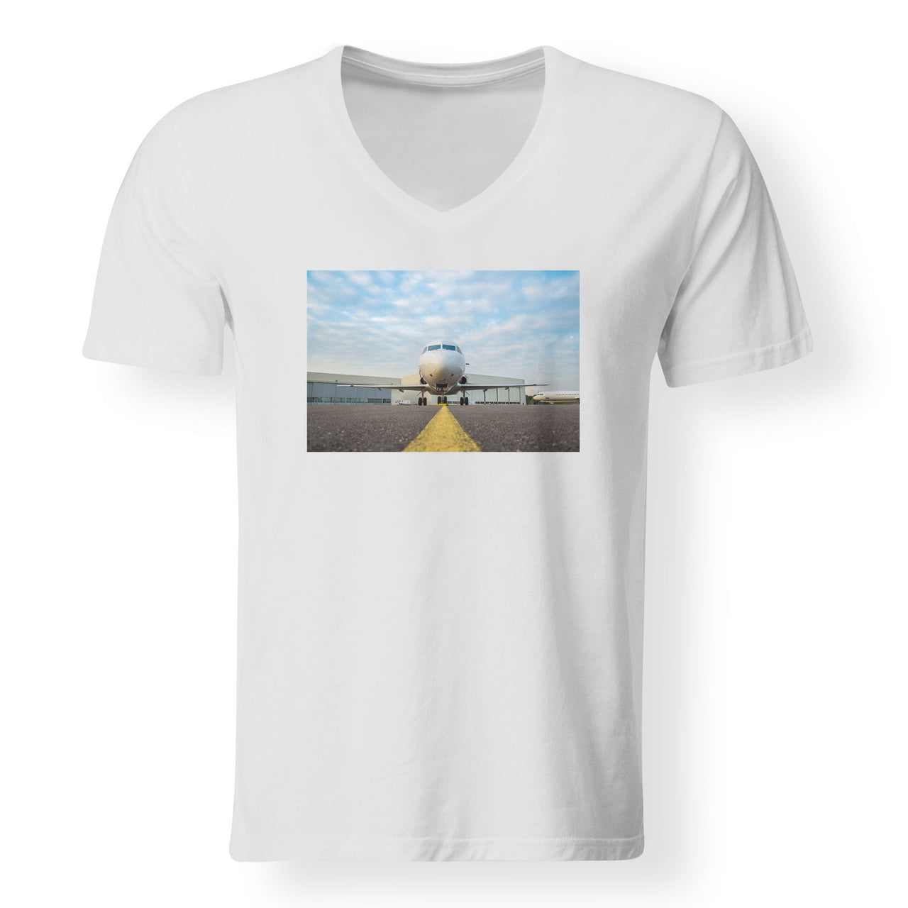 Face to Face with Beautiful Jet Designed V-Neck T-Shirts