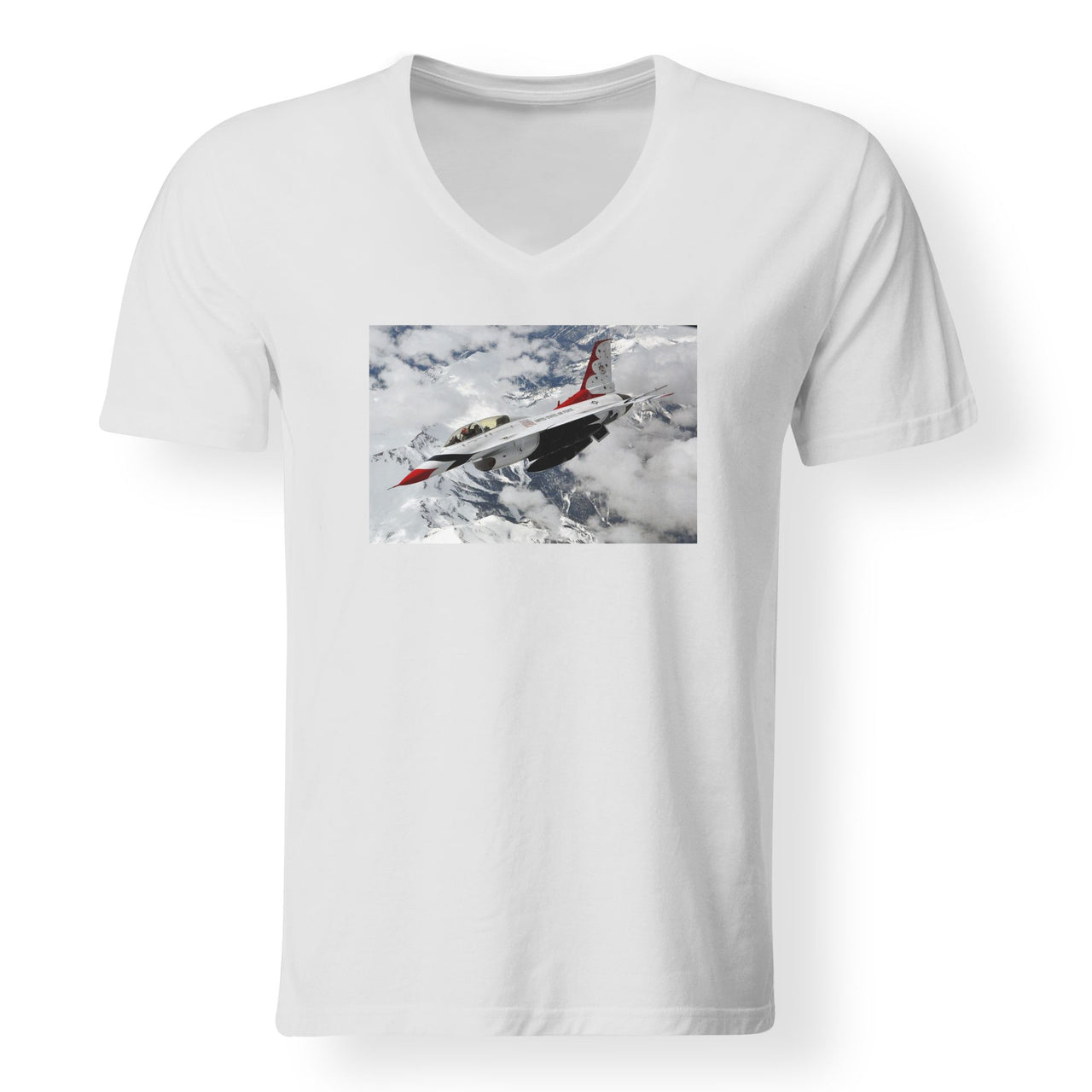 US Air Force Show Fighting Falcon F16 Designed V-Neck T-Shirts