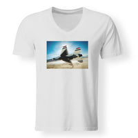 Thumbnail for Turning Right Fighter Jet 16 Designed V-Neck T-Shirts