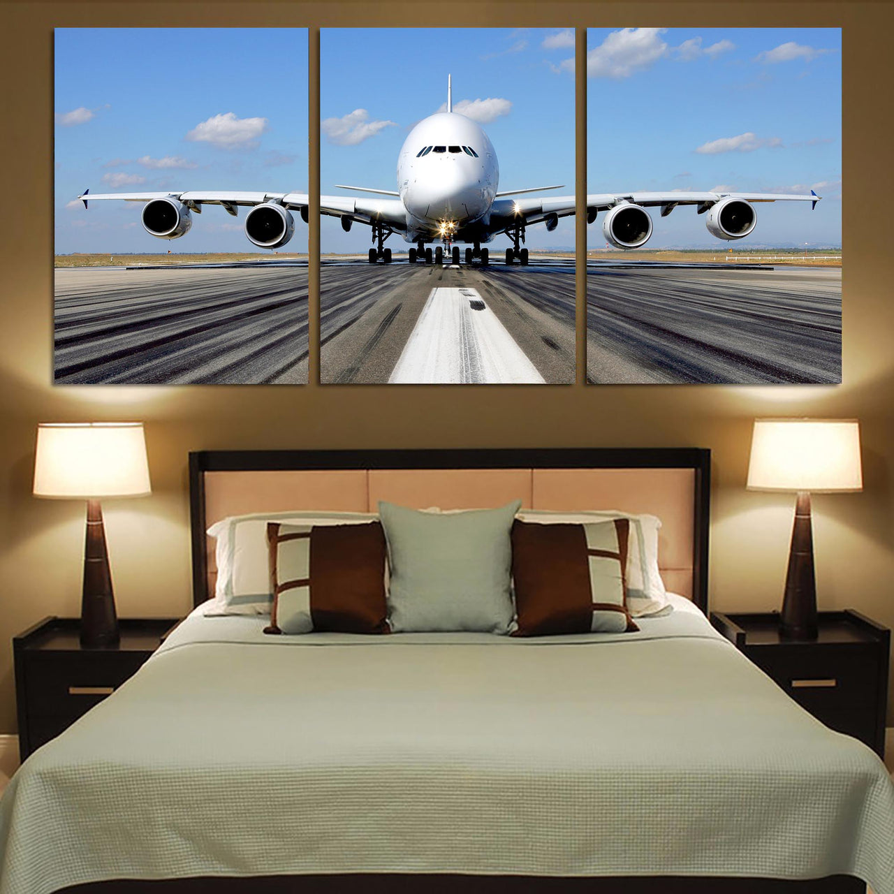 Mighty Airbus A380 Printed Canvas Posters (3 Pieces)