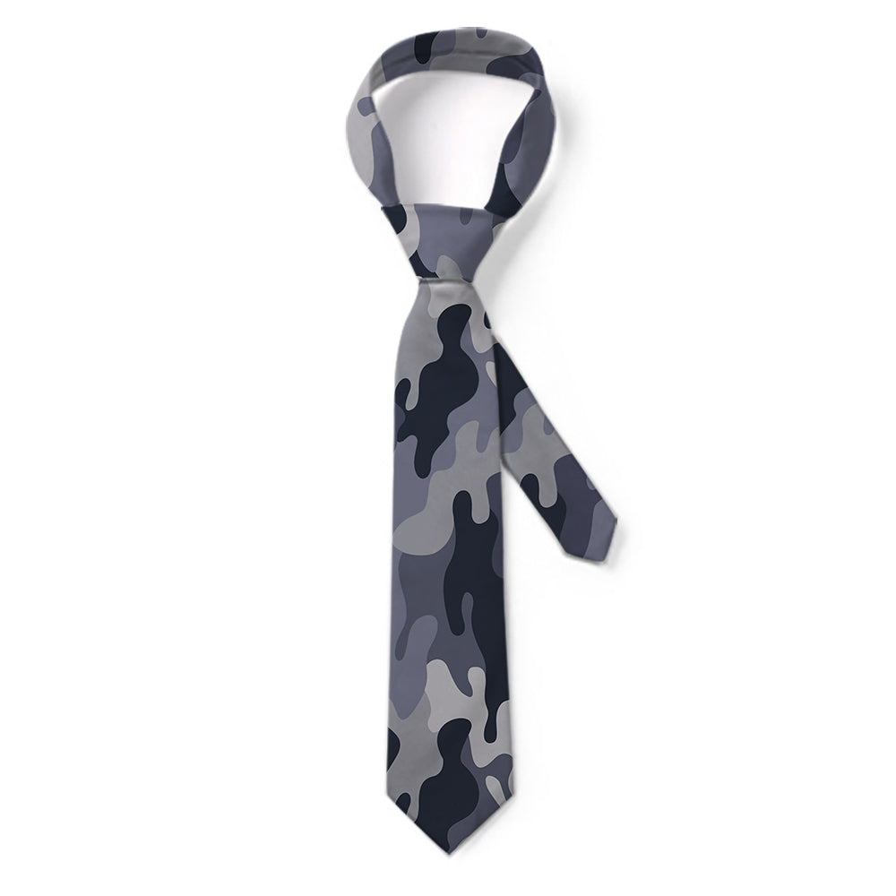 Military Camouflage Army Gray Designed Ties