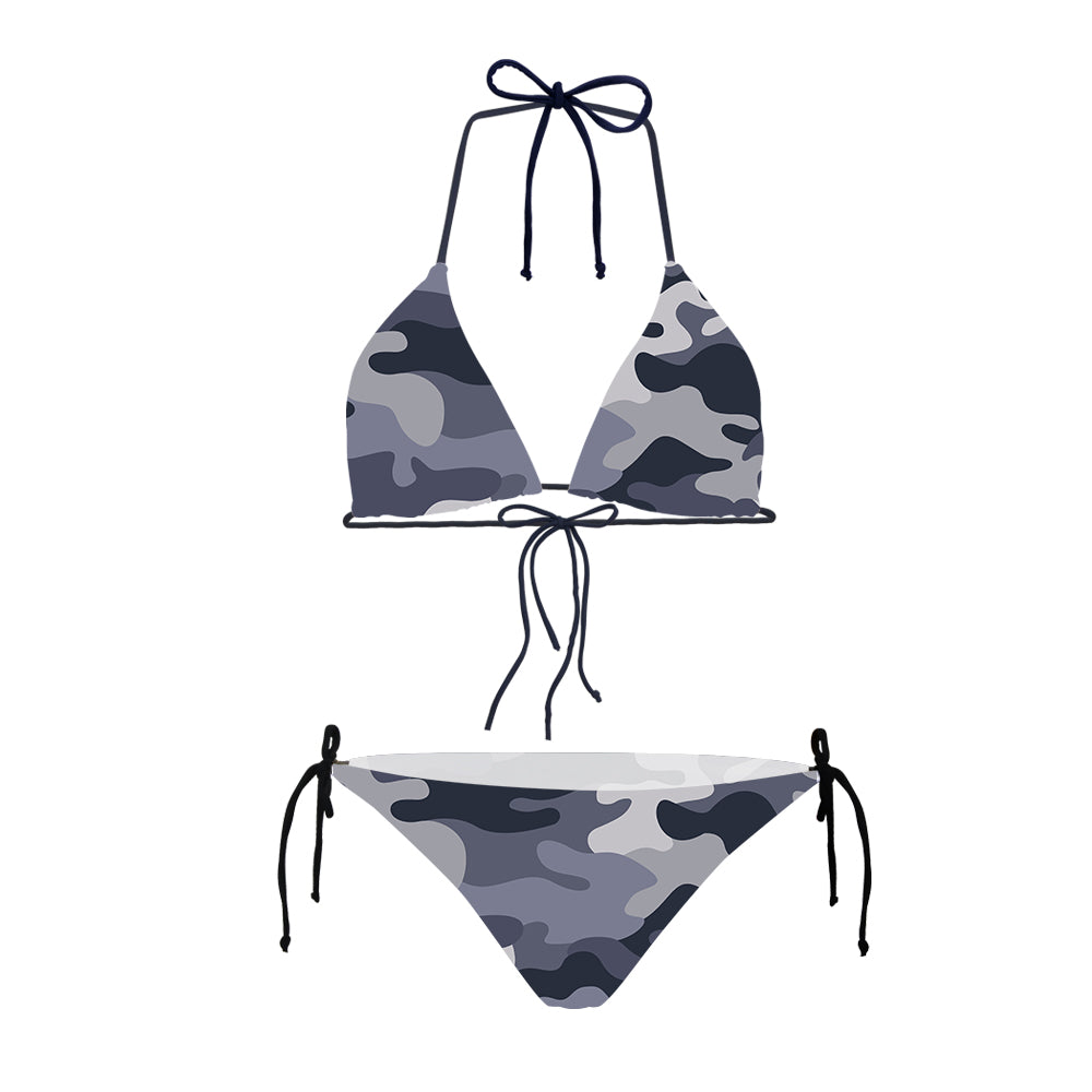 Military Camouflage Army Gray Designed Triangle Bikini